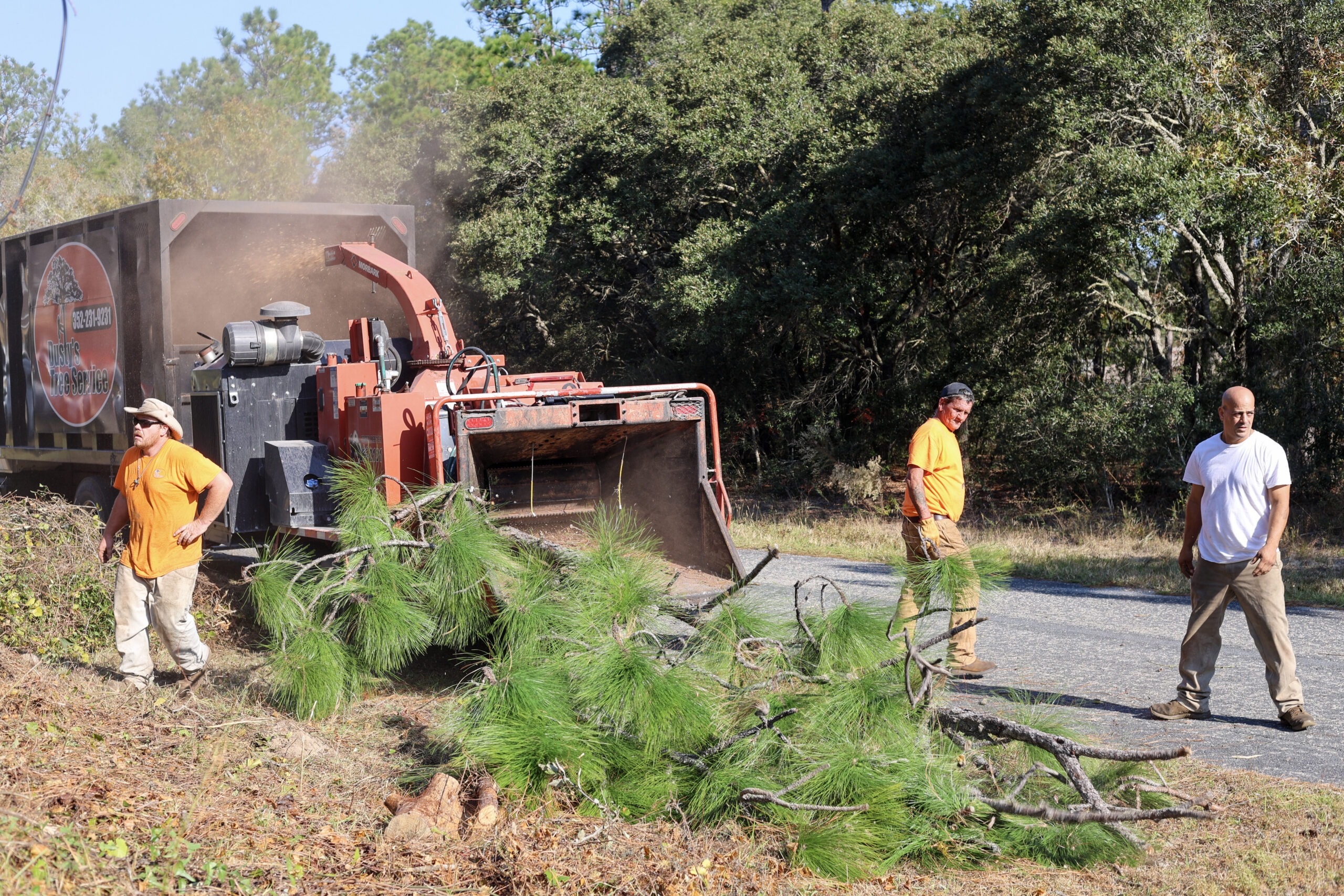 Cleaning up the debris on the client's property in dunnellon ,fl