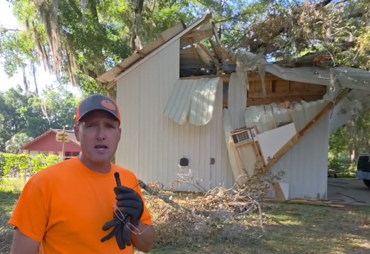Dusty talks about the damage done to a shop in ocala fl